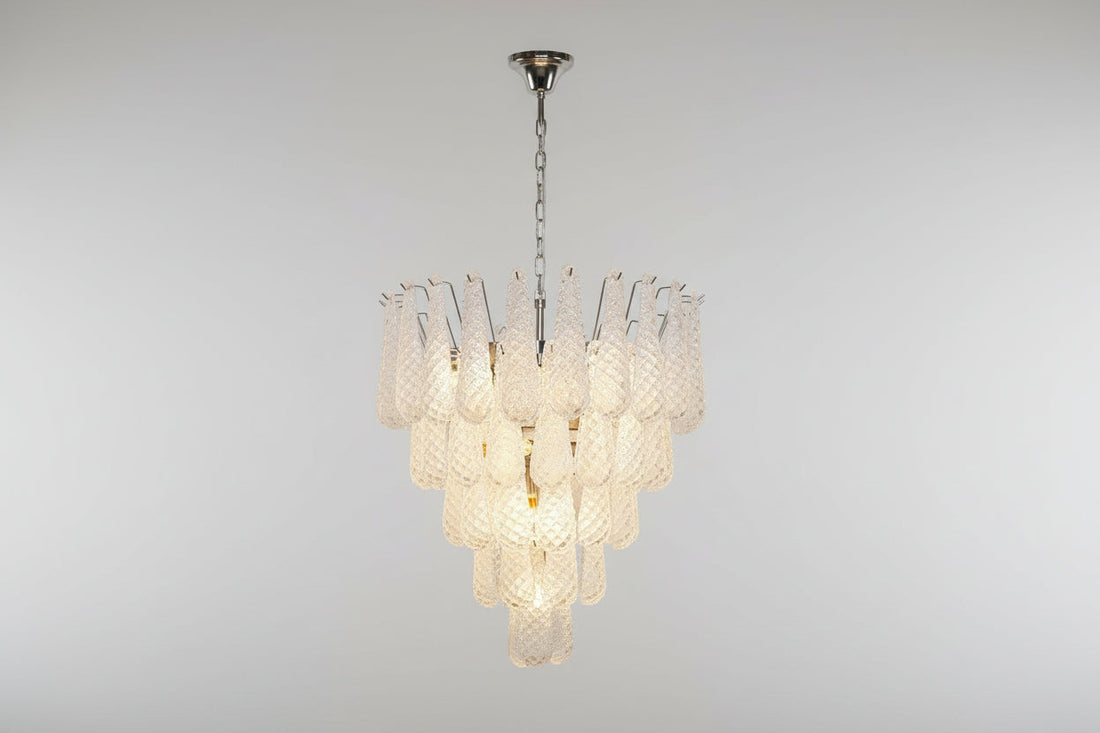 Modern Murano-Style Glass Dewdrop Chandelier