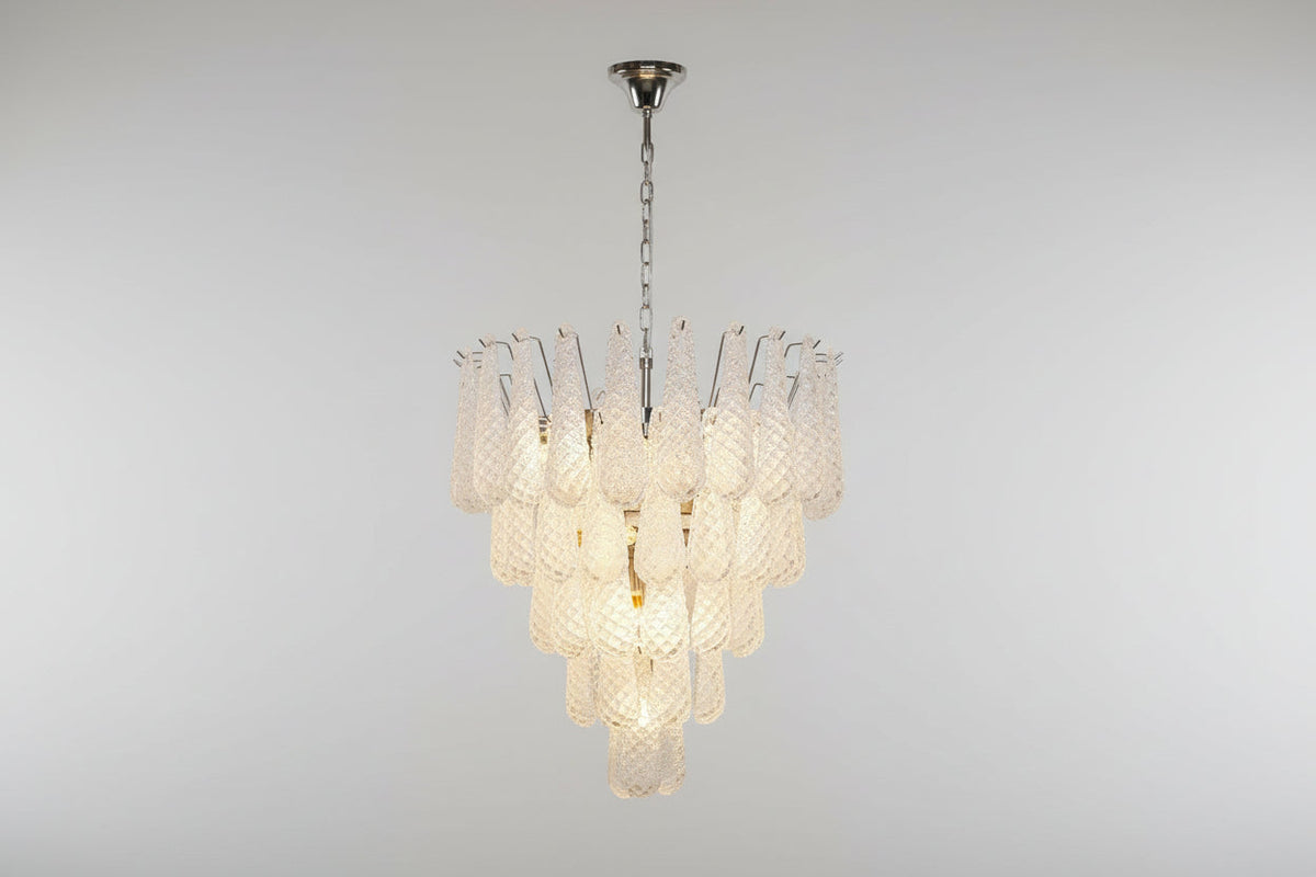 Modern Murano-Style Glass Dewdrop Chandelier