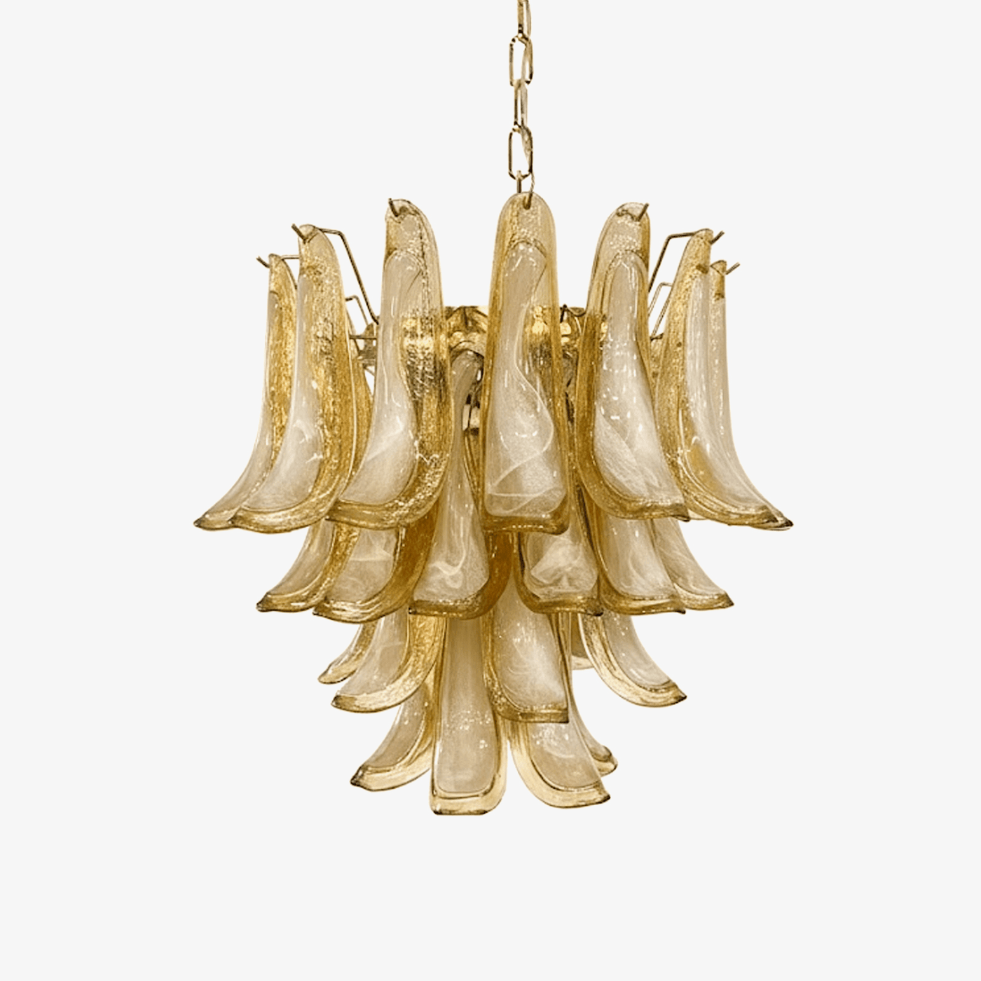Amber Glass Petals Chandelier Glass lighting by Bling Lighting Studio