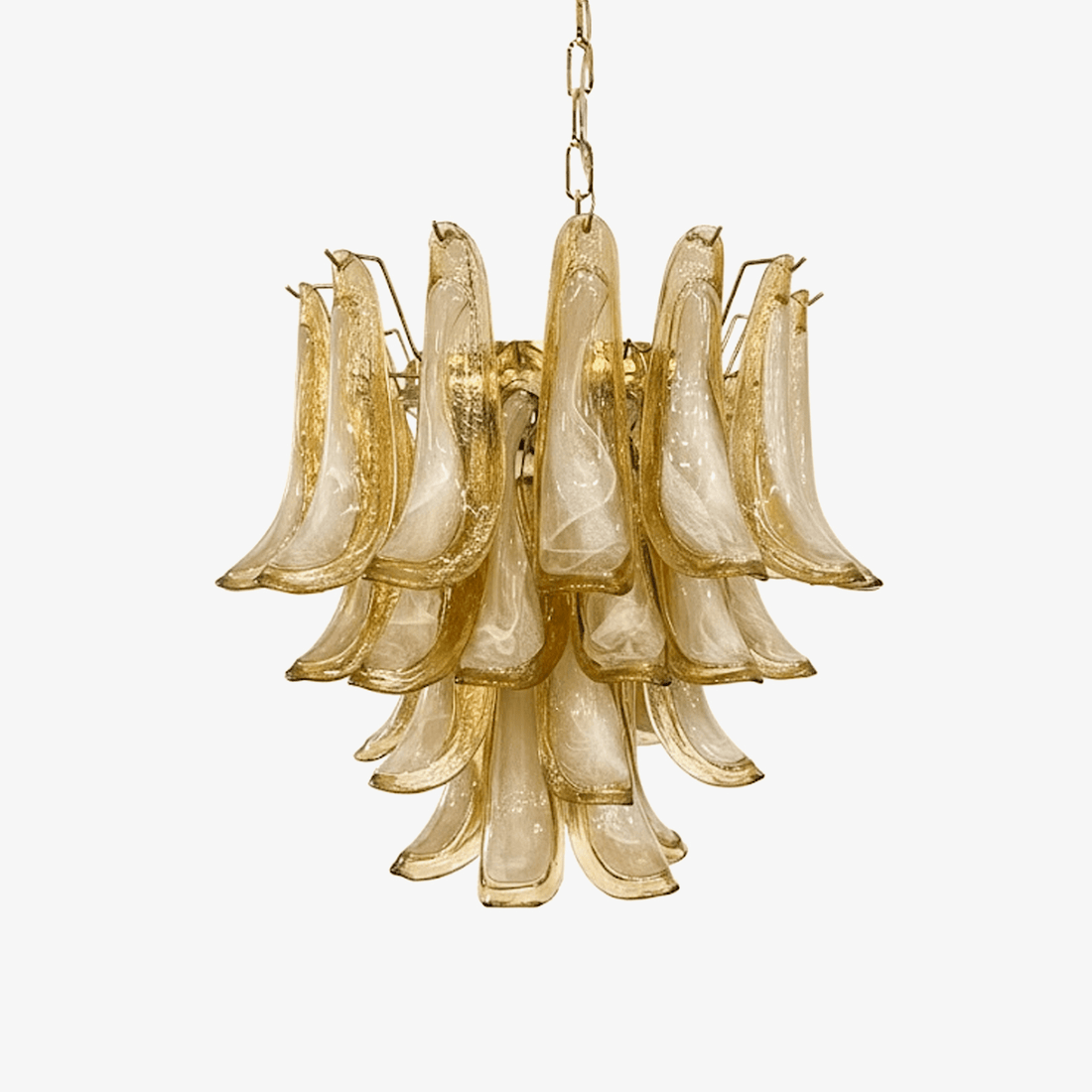 Amber Glass Petals Chandelier Glass lighting by Bling Lighting Studio