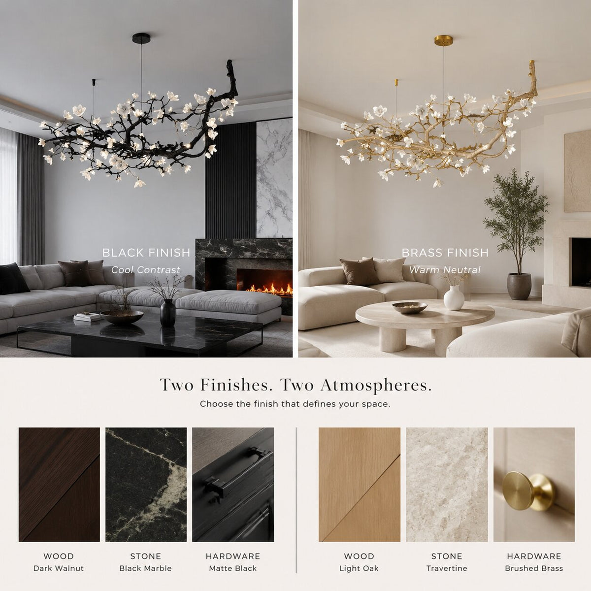 Black vs Brass Branch Chandelier: Which Finish Fits Your Room?