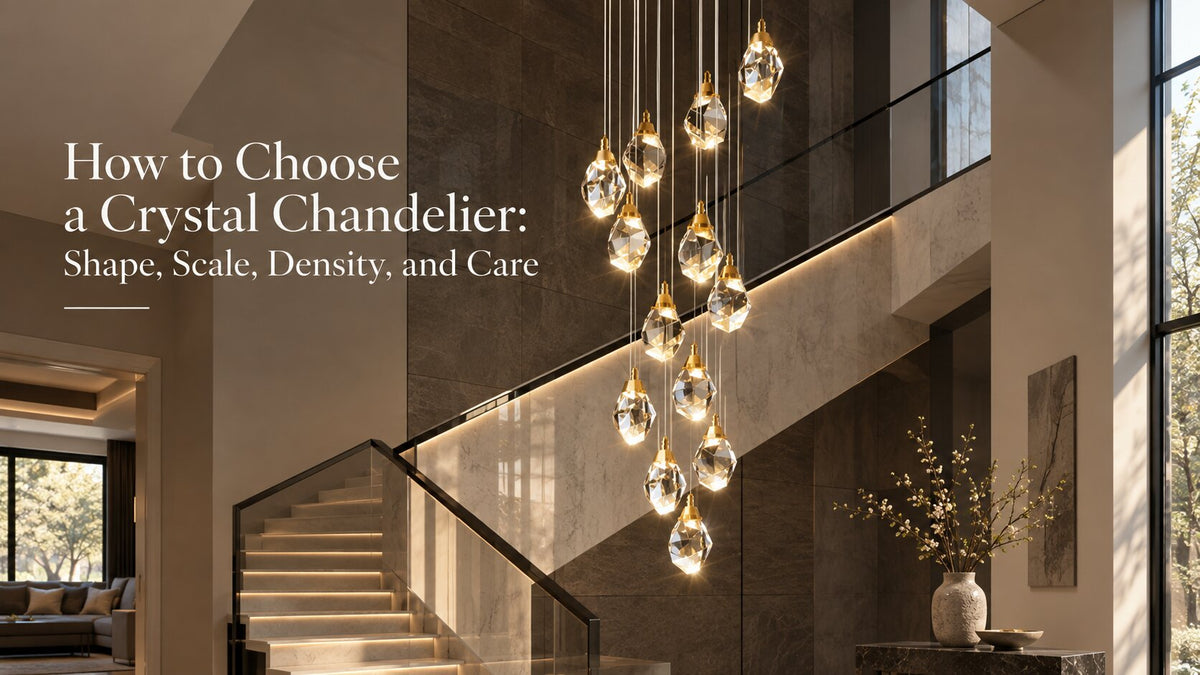 How to Choose a Crystal Chandelier: Shape, Scale, Density, and Care