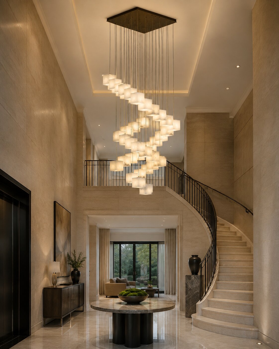 Where Should a Foyer Chandelier Be Centered? Door, Staircase, or Room