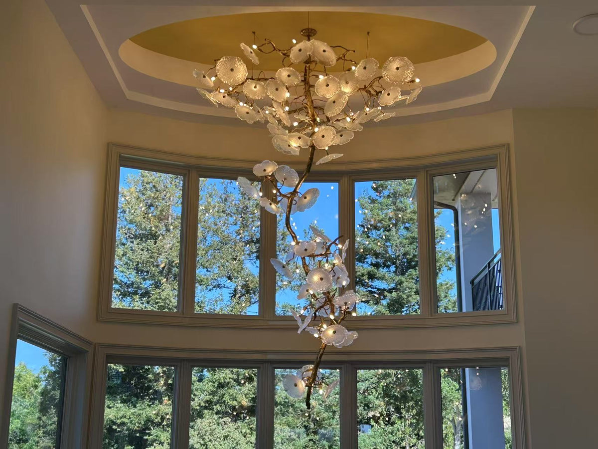 A Paired Nenufar Lighting Plan for a Two-Story Foyer