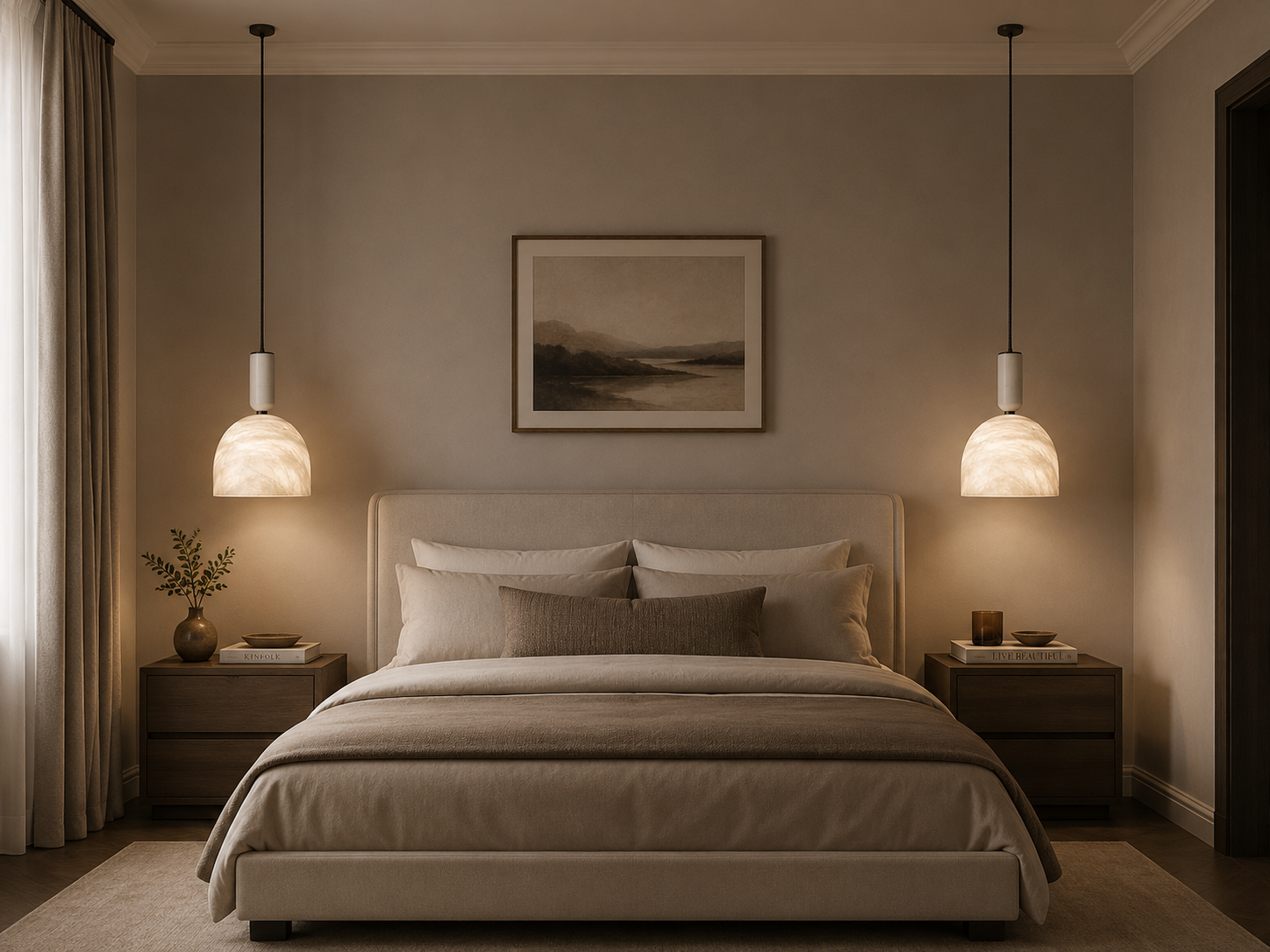 Alabaster Bedside Pendant Lights: Height, Size, and Placement Guide