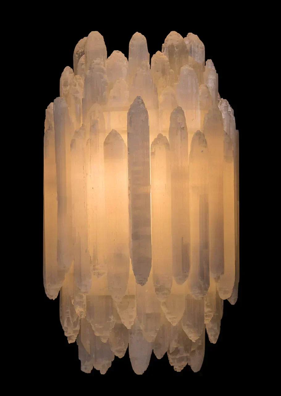 Shahida 13-Inch Selenite Wall Sconce