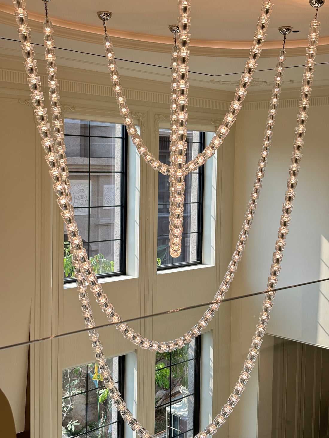 Custom Gabriel Chrome Chandelier for a Double-Height Florida Residence
