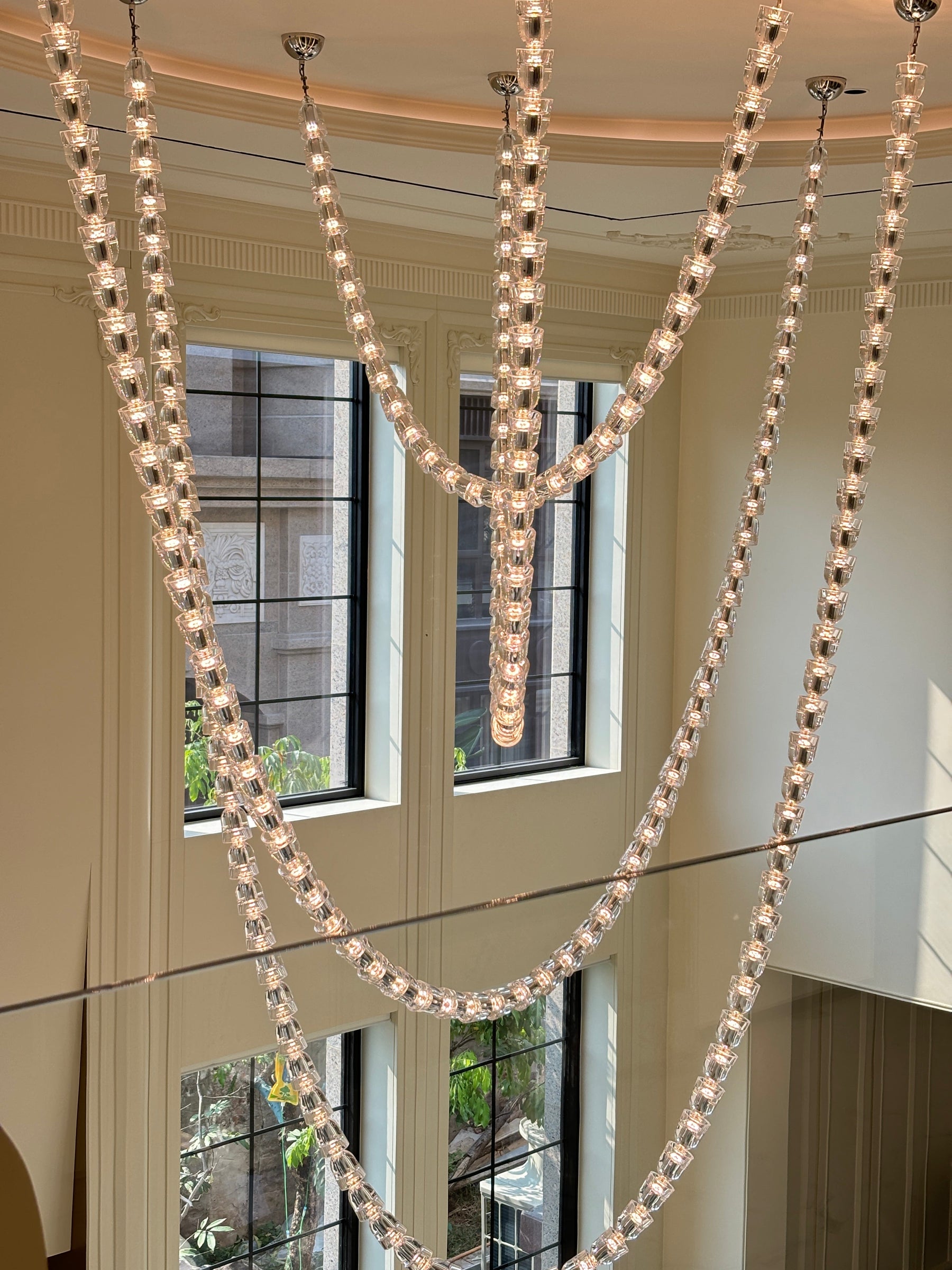 Custom Gabriel Chrome Chandelier for a Double-Height Florida Residence