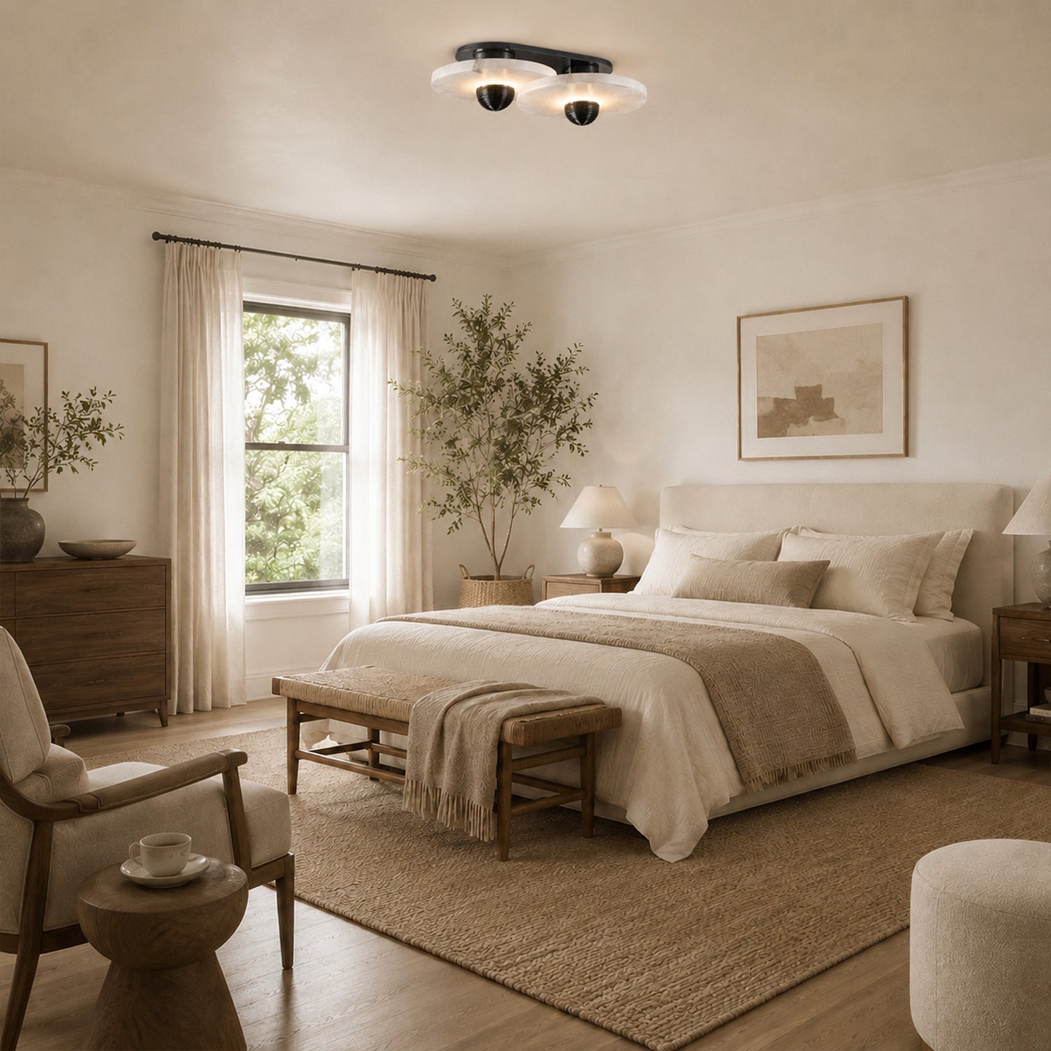 Median Alabaster Flush mount - 2 Surface