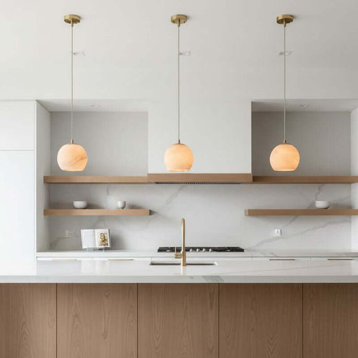 Alabaster pendant lights by Bling Lighting Studio