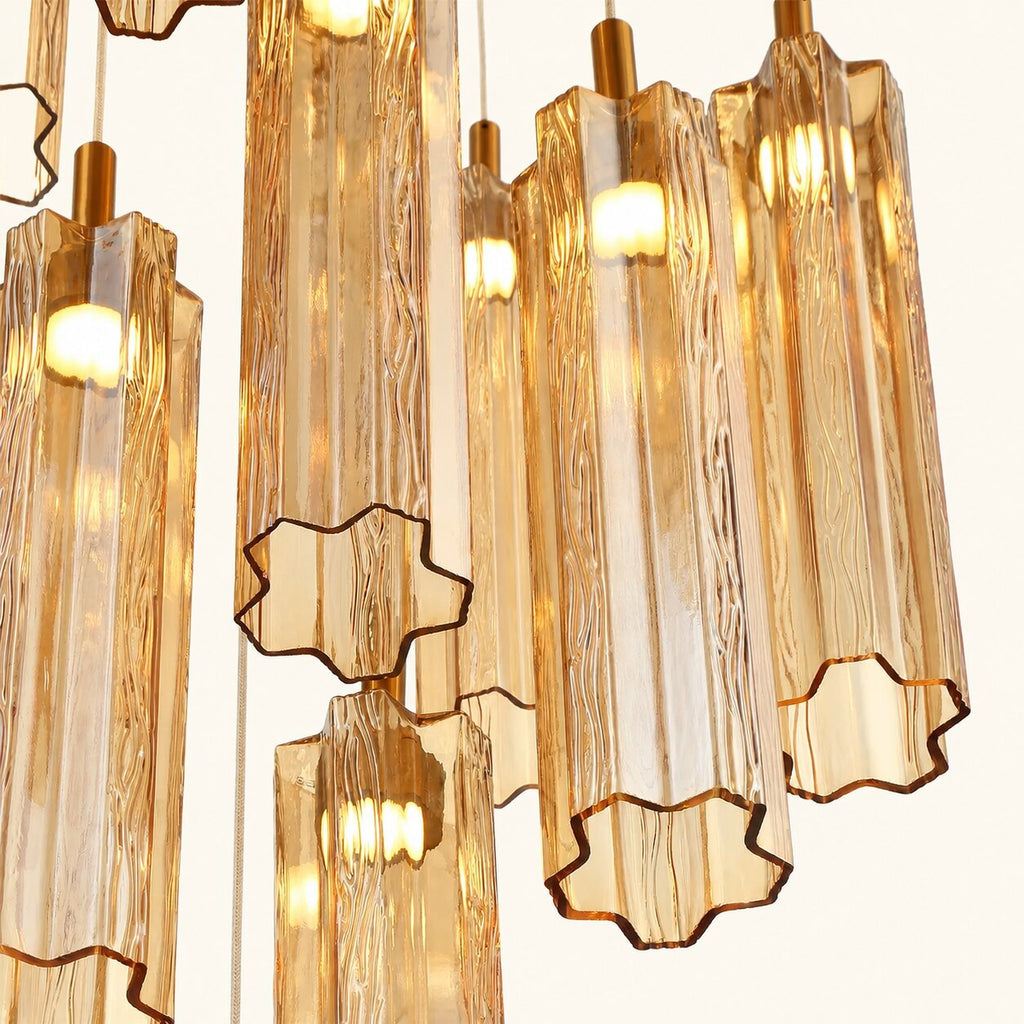 Araña de Luces Múltiples en Cascada LED Integrada de Cristal Estilo Murano Addis 12'', 26'', 36''