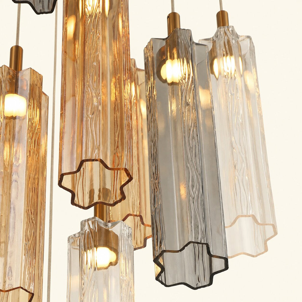 Araña de Luces Múltiples en Cascada LED Integrada de Cristal Estilo Murano Addis 12'', 26'', 36''