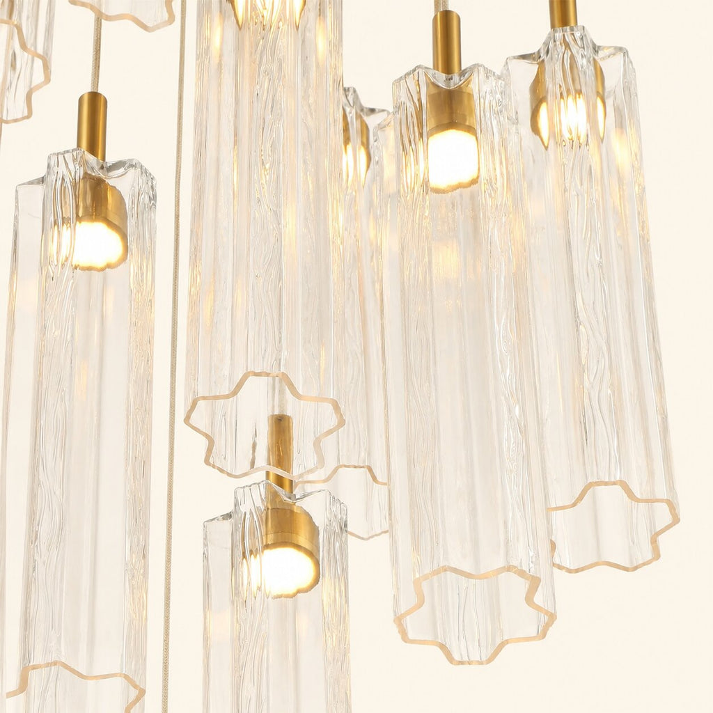 Araña de Luces Múltiples en Cascada LED Integrada de Cristal Estilo Murano Addis 12'', 26'', 36''