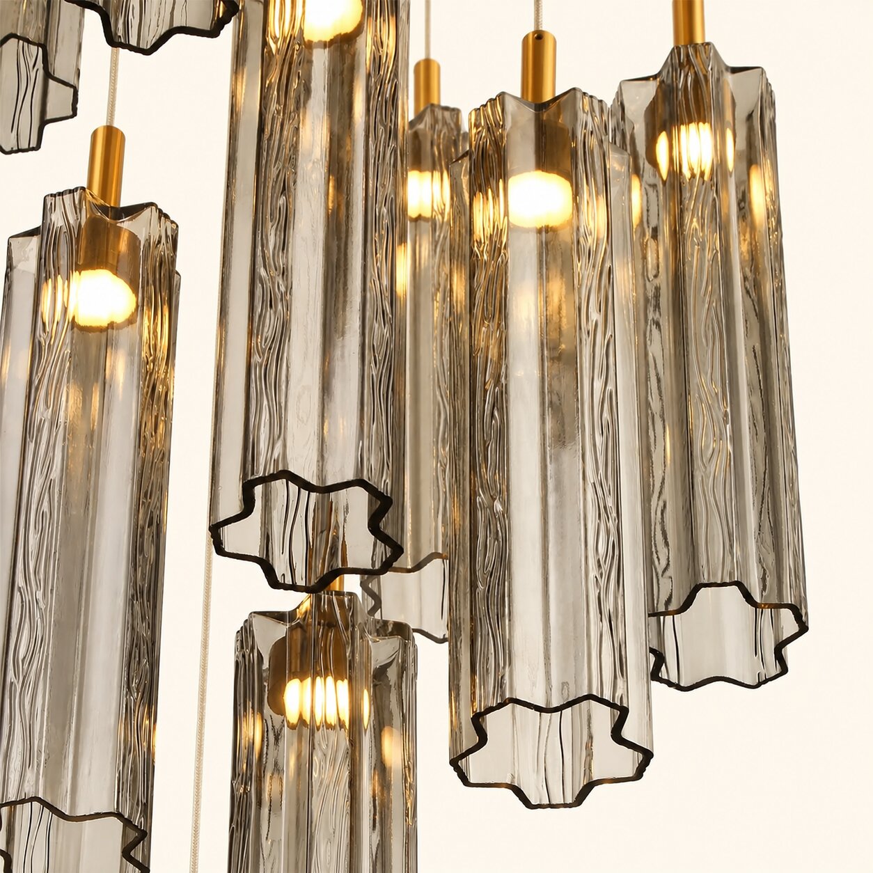 Araña de Luces Múltiples en Cascada LED Integrada de Cristal Estilo Murano Addis 12'', 26'', 36''