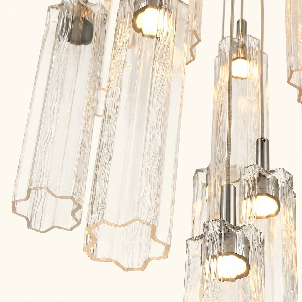 Araña de Luces Múltiples en Cascada LED Integrada de Cristal Estilo Murano Addis 12'', 26'', 36''