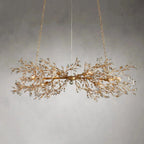 Crystal Flowers Fiore Linear Chandelier by Bling Lighting Studio