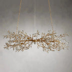 Crystal Flowers Fiore Linear Chandelier by Bling Lighting Studio