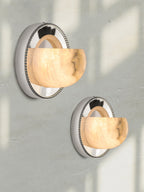 Orbit Pearl Alabaster Wall Light by Bling Lighting Studio
