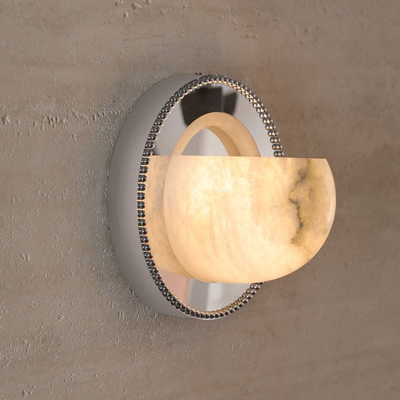 Orbit Pearl Alabaster Wall Light by Bling Lighting Studio