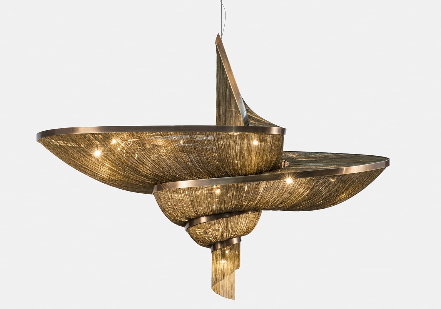 Spiral Elegance Chain Chandelier by Bling Lighting Studio