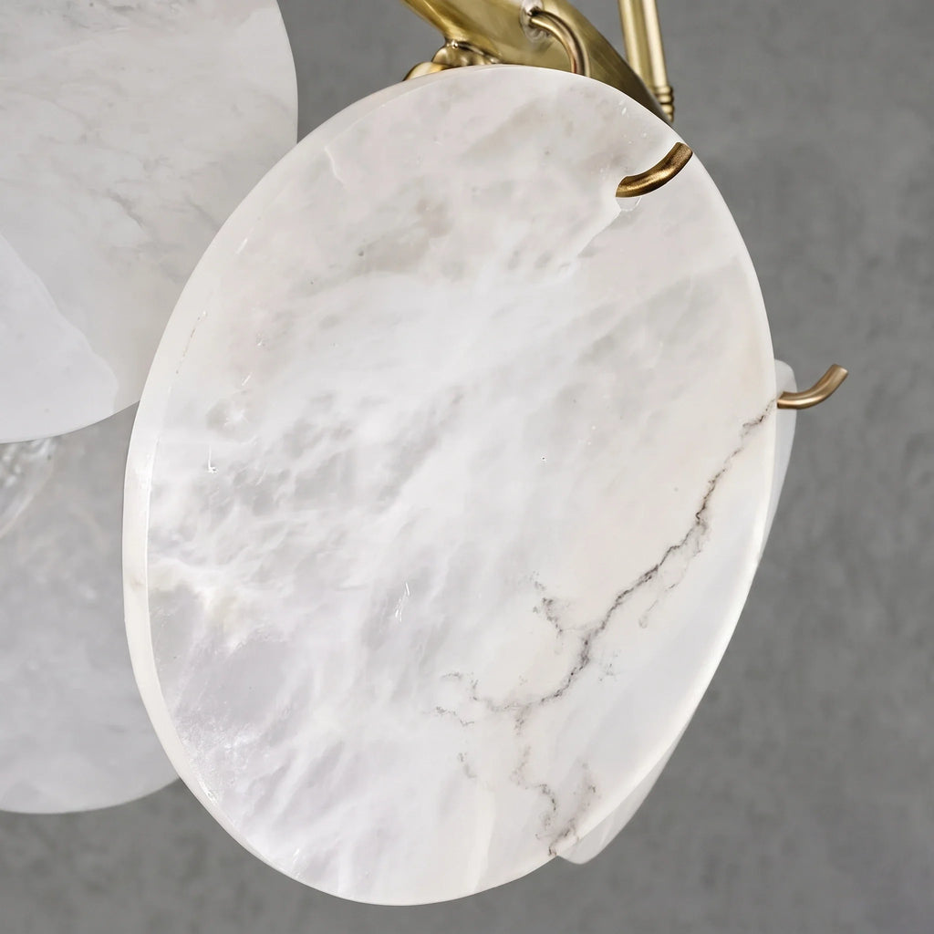 Alba Natural Alabaster Disc Chandelier by Bling Lighting Studio
