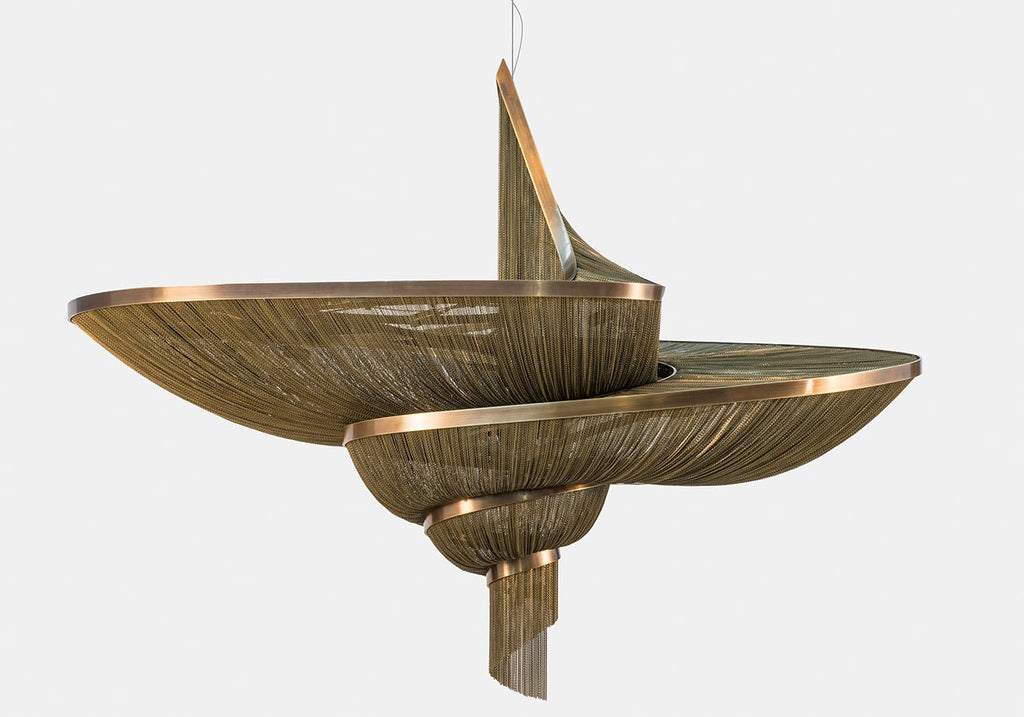 Spiral Elegance Chain Chandelier by Bling Lighting Studio