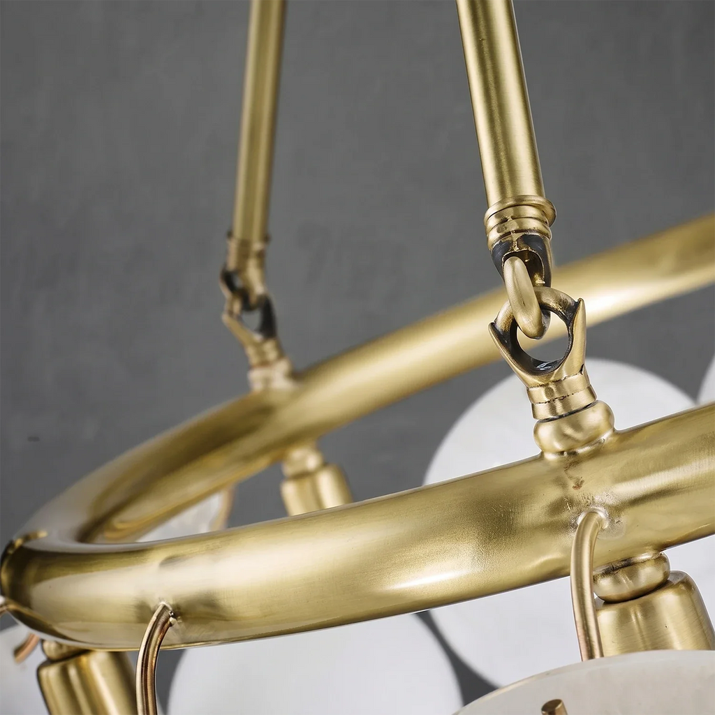 Alba Natural Alabaster Disc Chandelier by Bling Lighting Studio
