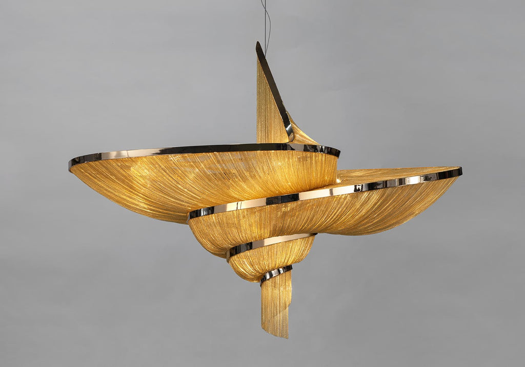 Spiral Elegance Chain Chandelier by Bling Lighting Studio