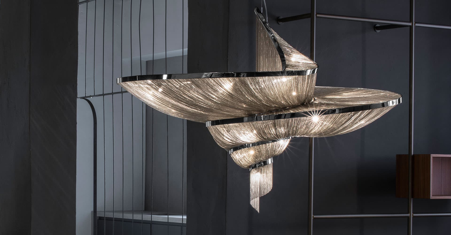 Spiral Elegance Chain Chandelier by Bling Lighting Studio