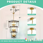 12-Light Farmhouse Staircase Chandelier for high ceiling staircase and foyer lighting