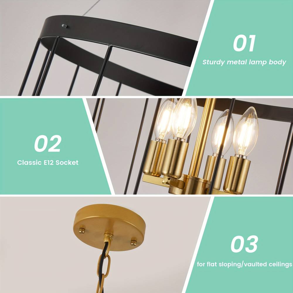 12-Light Farmhouse Staircase Chandelier for high ceiling staircase and foyer lighting