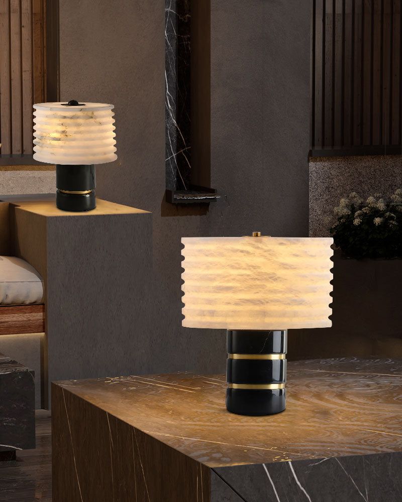 Elegant Lighting G9 Cloud Stone Alabaster Table Lamp Wide D10" & D11" 15W