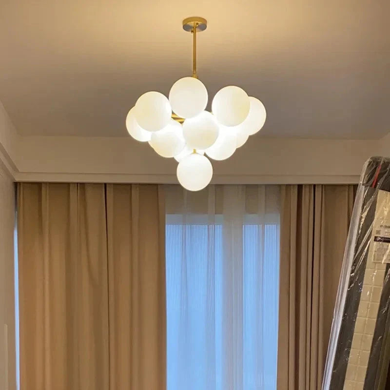 13-Light White Bubble Glass Ceiling Light - Bling Lighting Studio