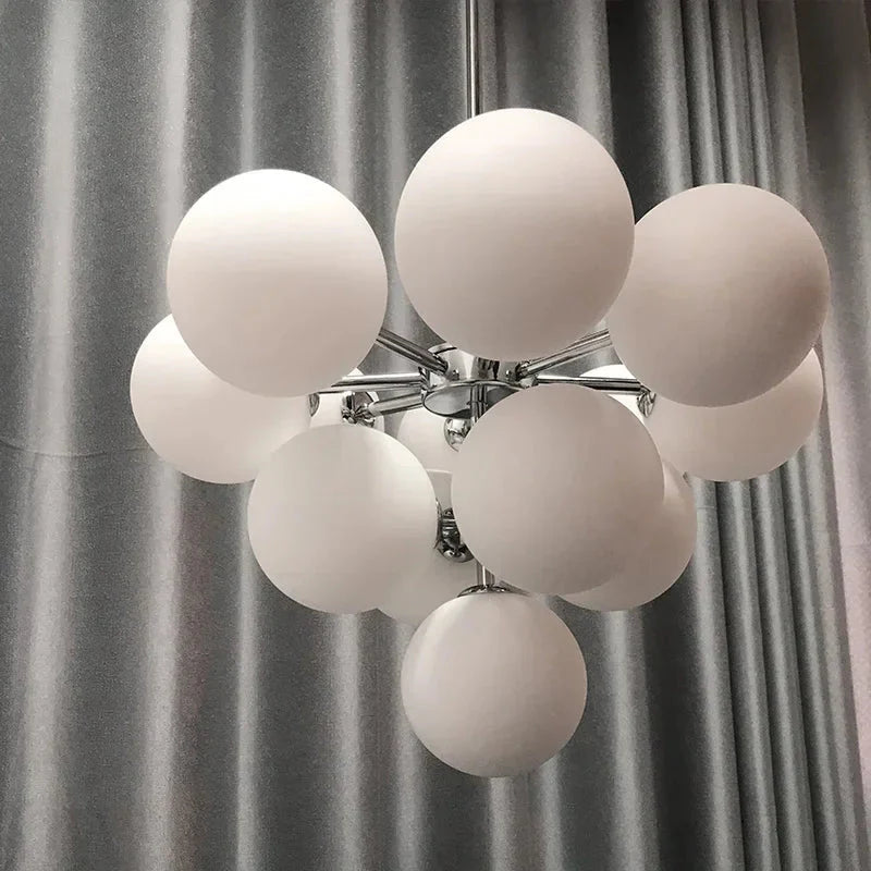 13-Light White Bubble Glass Ceiling Light - Bling Lighting Studio