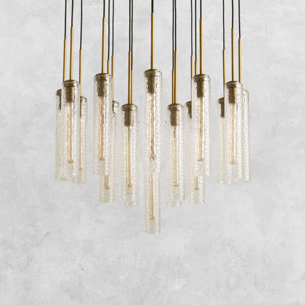 Colleena Hammered Glass Round Chandelier