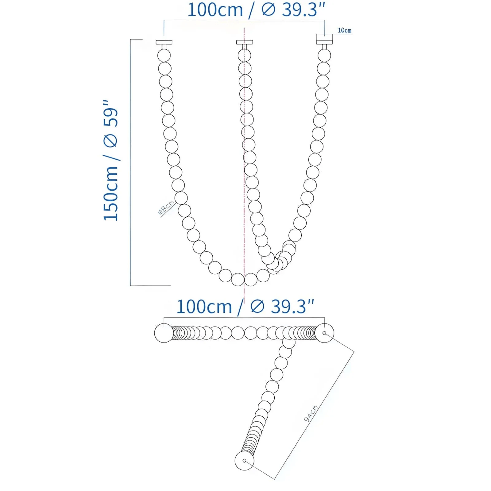 Halti Necklace Acrylic Chandelier