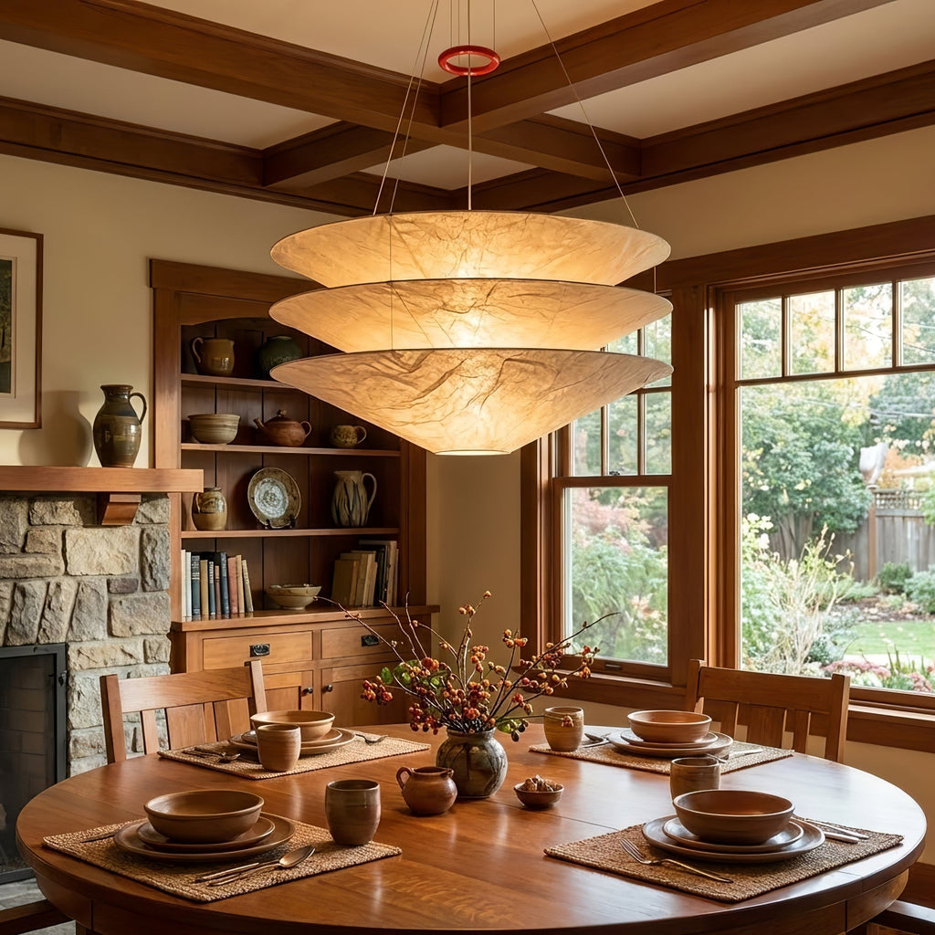 Kazu Cone Silk Pendant Lamp by Bling Lighting Studio