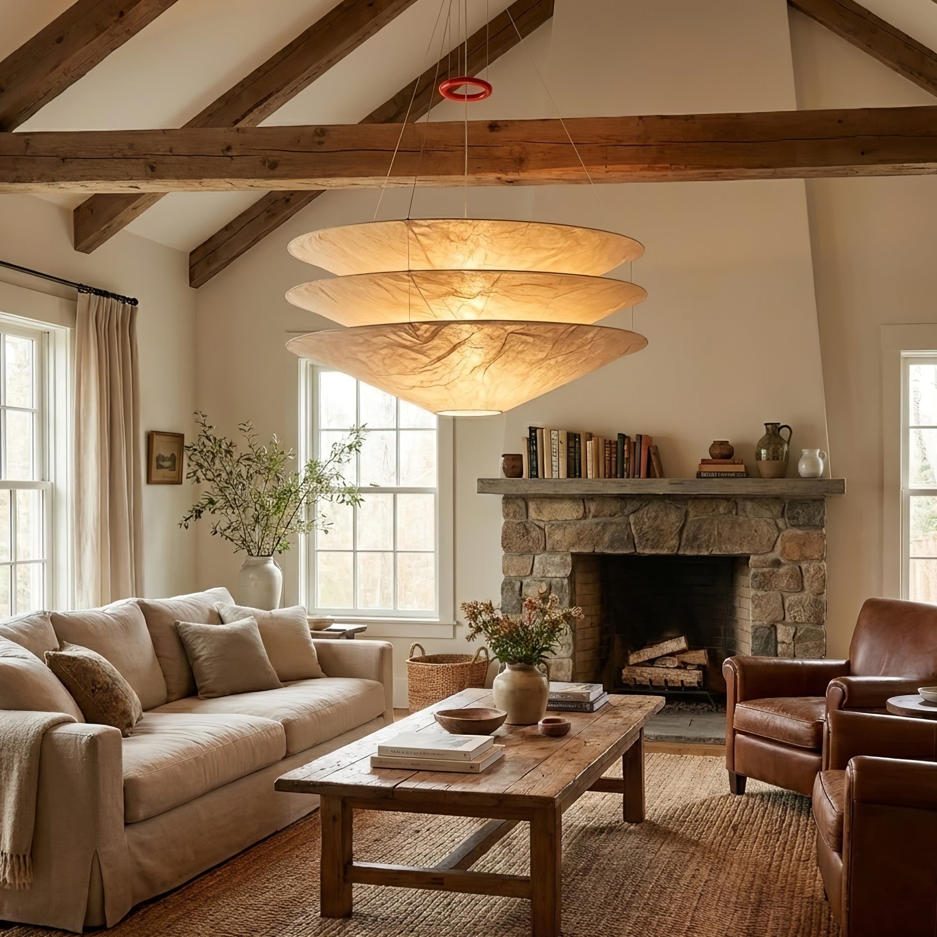 Kazu Cone Silk Pendant Lamp by Bling Lighting Studio