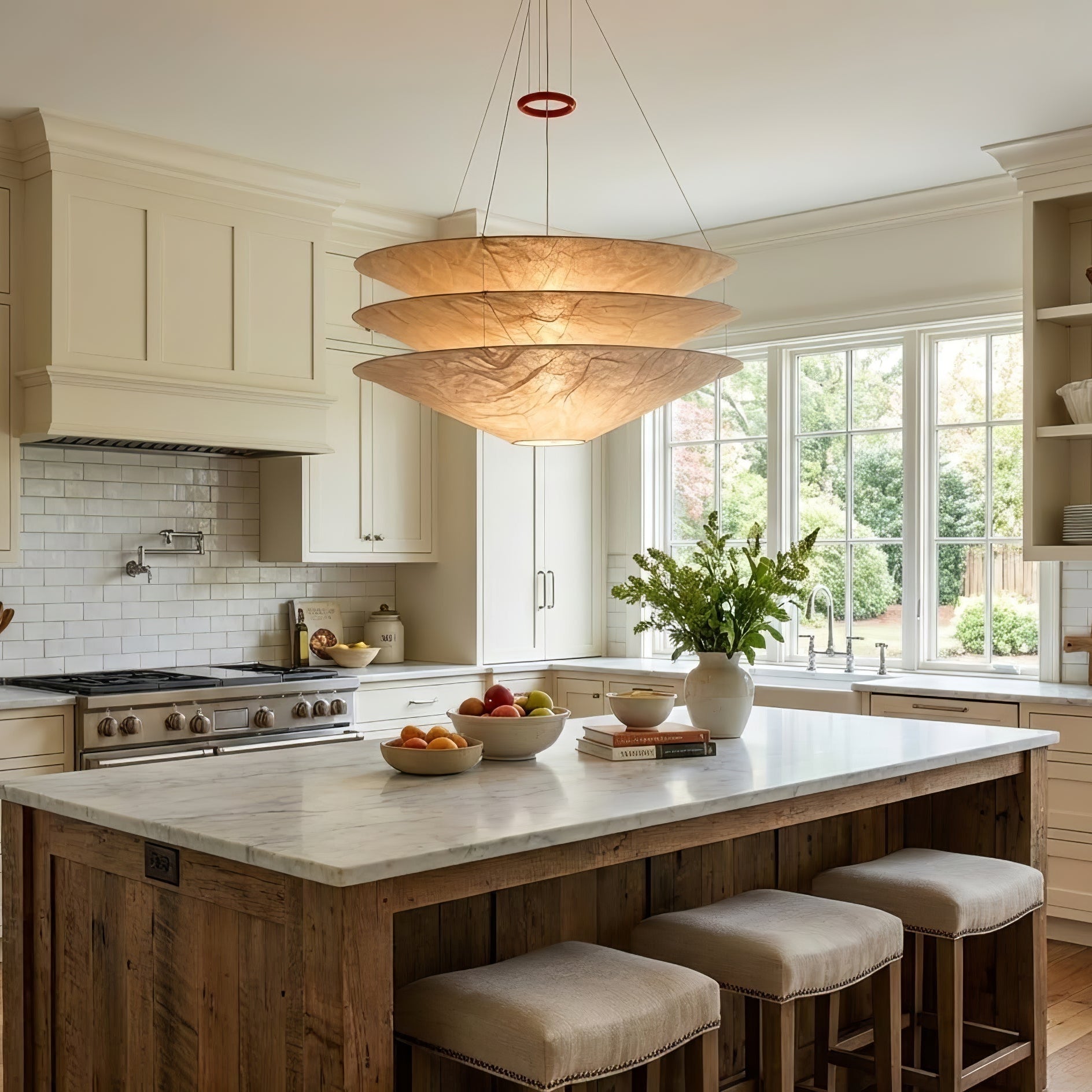Kazu Cone Silk Pendant Lamp by Bling Lighting Studio