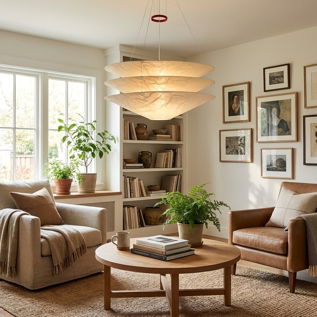 Kazu Cone Silk Pendant Lamp by Bling Lighting Studio