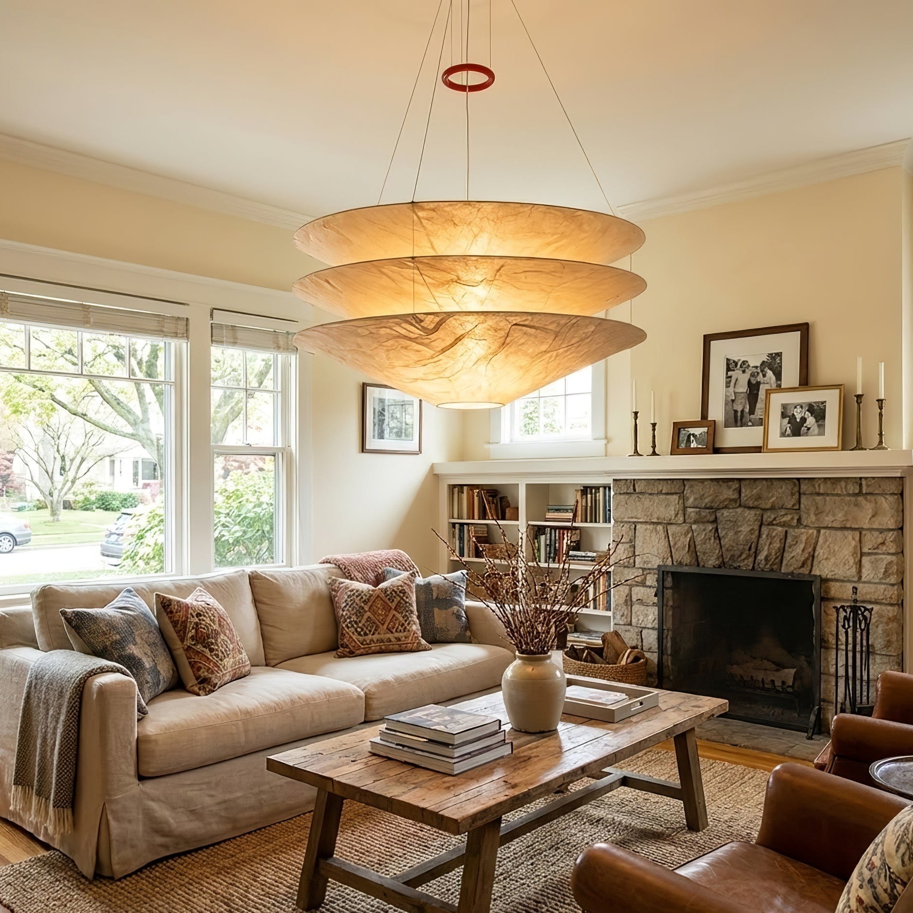 Kazu Cone Silk Pendant Lamp by Bling Lighting Studio