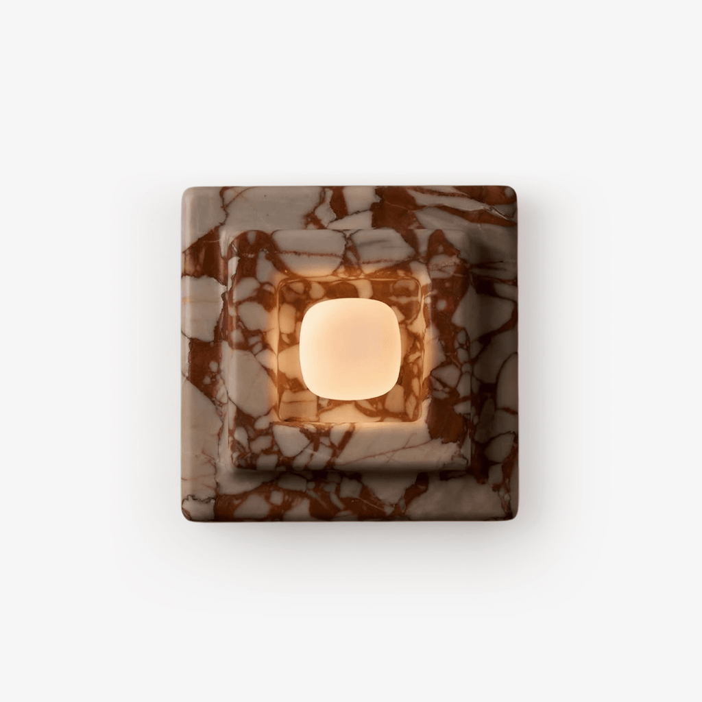 Marblume Square Marble Wall Lamp by Bling Lighting Studio