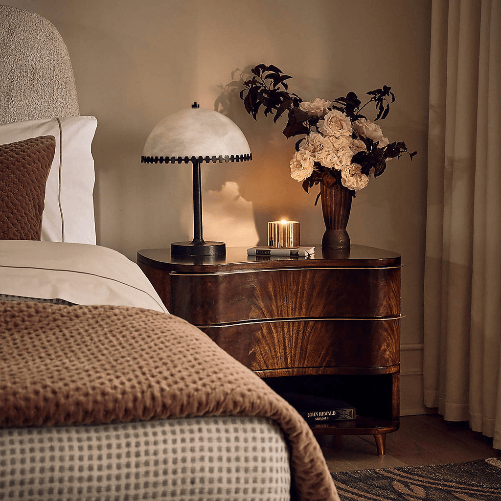 Lunarra Dome Alabaster Table Lamp by Bling Lighting Studio