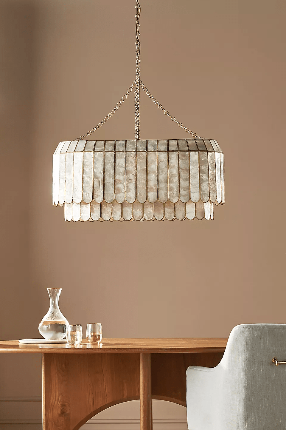 Capiz Shell Aurelia Chandelier by Bling Lighting Studio