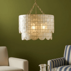 Capiz Shell Wavecrest Chandelier by Bling Lighting Studio