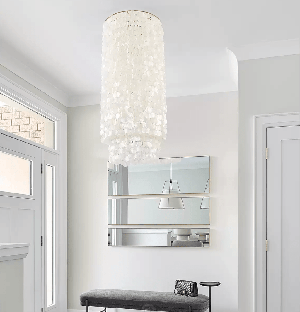 Capelia Shell Column Chandelier by Bling Lighting Studio