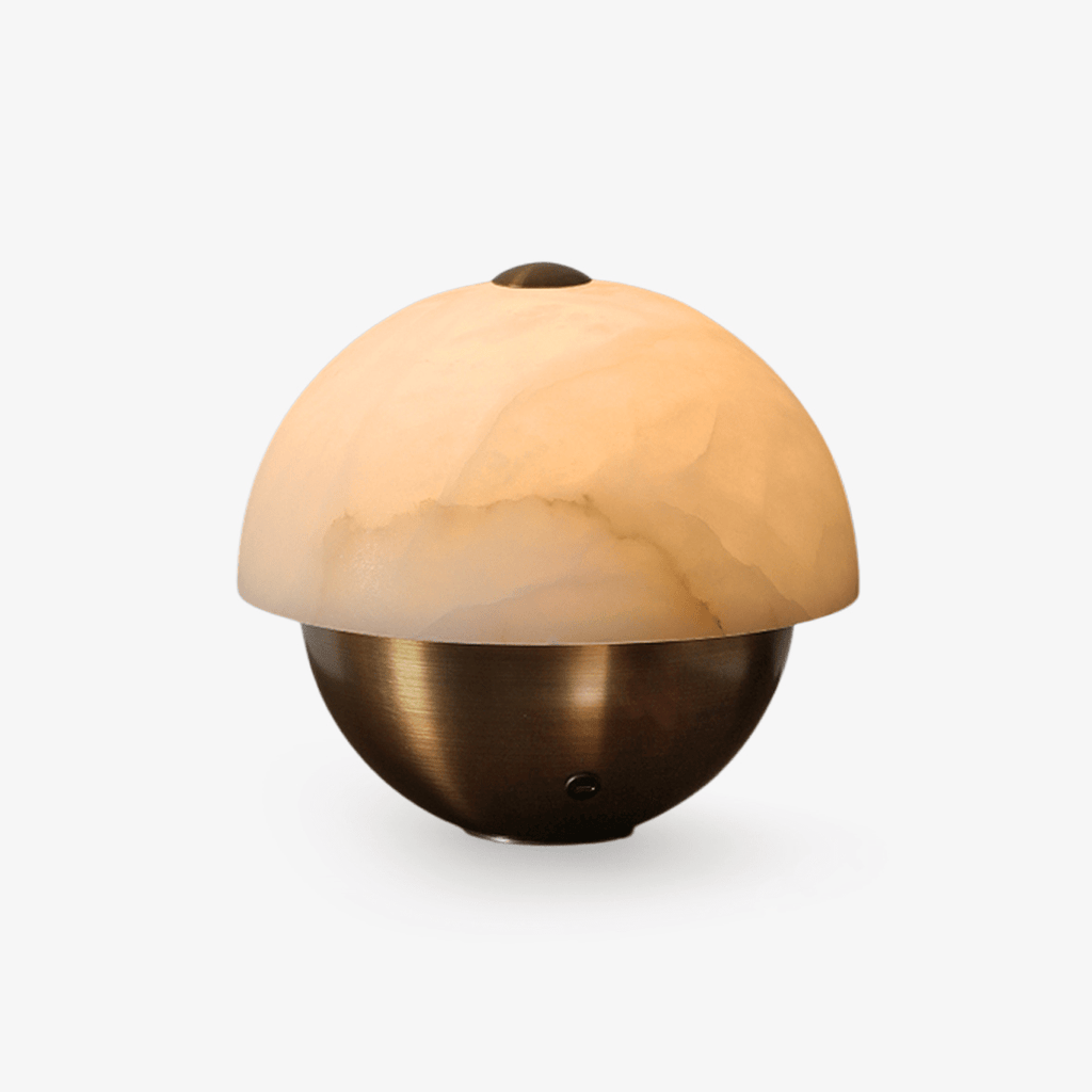 Luna Stone Mini Alabaster Table Lamp by Bling Lighting Studio