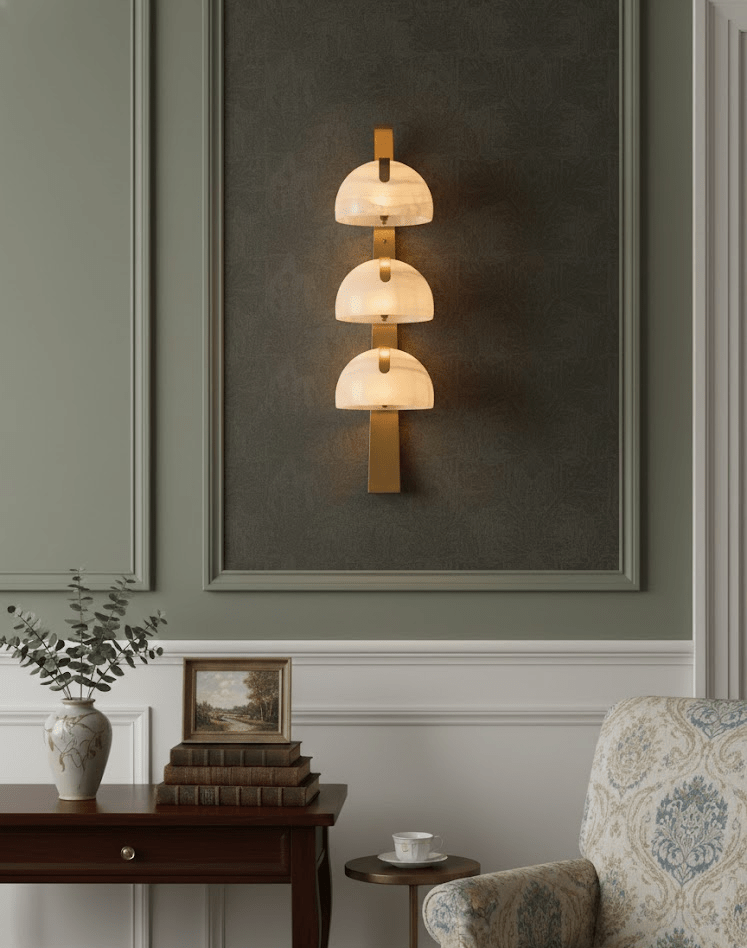 Orvyn Alabaster Wall Lamp by Bling Lighting Studio