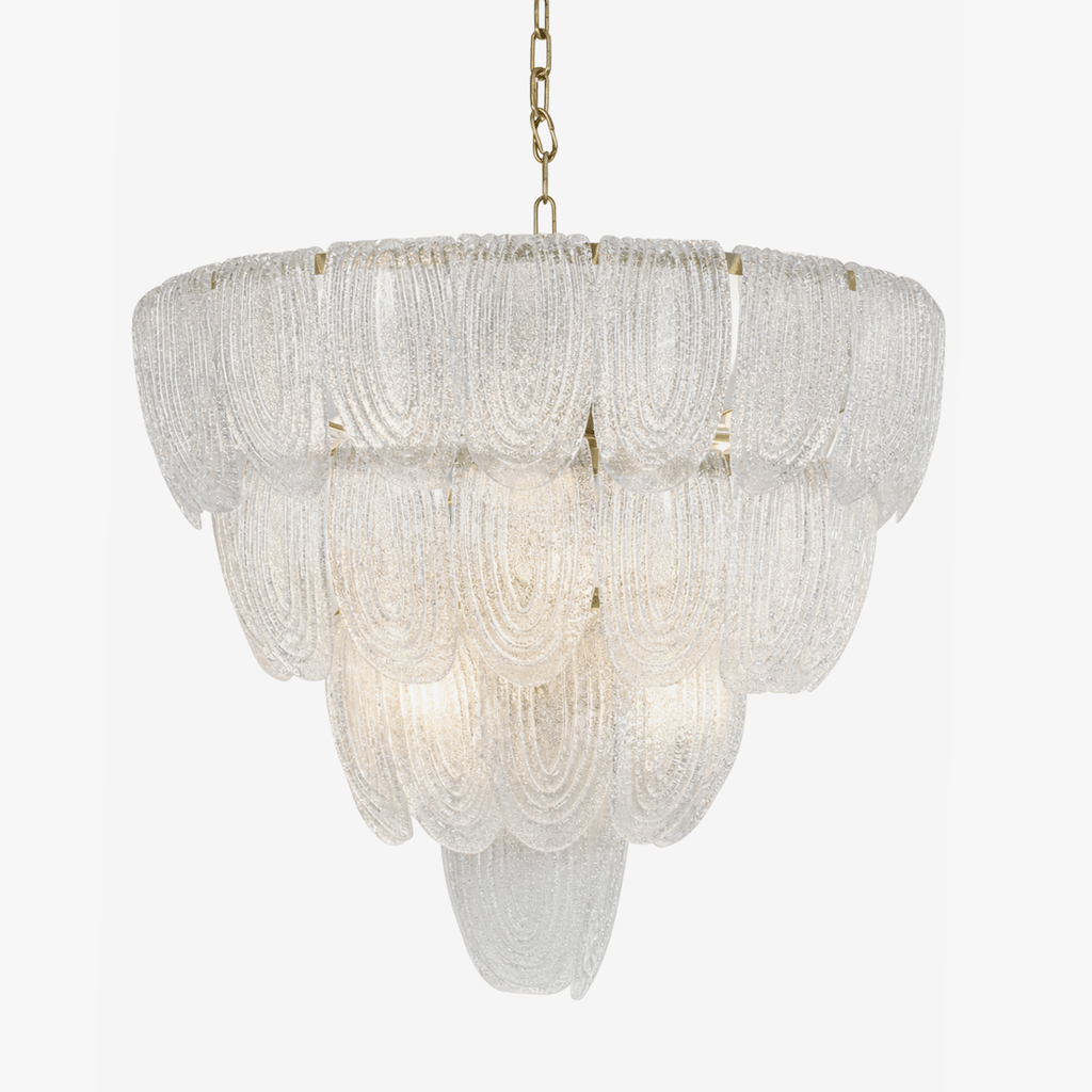 Layered Murano Glass Petal Chandelier by Bling Lighting Studio