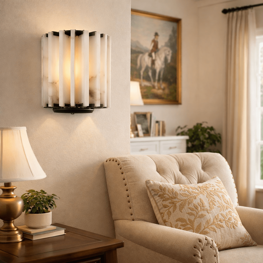 Altrix Alabaster Wall Lamp by Bling Lighting Studio